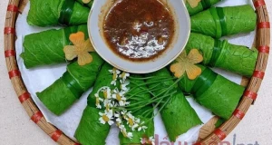 Bò cuốn cải chấm xì dầu mù tạt món siêu ngon trên bàn nhậu